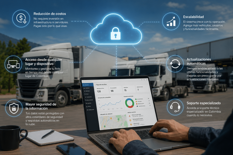 ¿Cuáles son las ventajas de usar un software de gestión de flotas basado en la nube en Colombia?